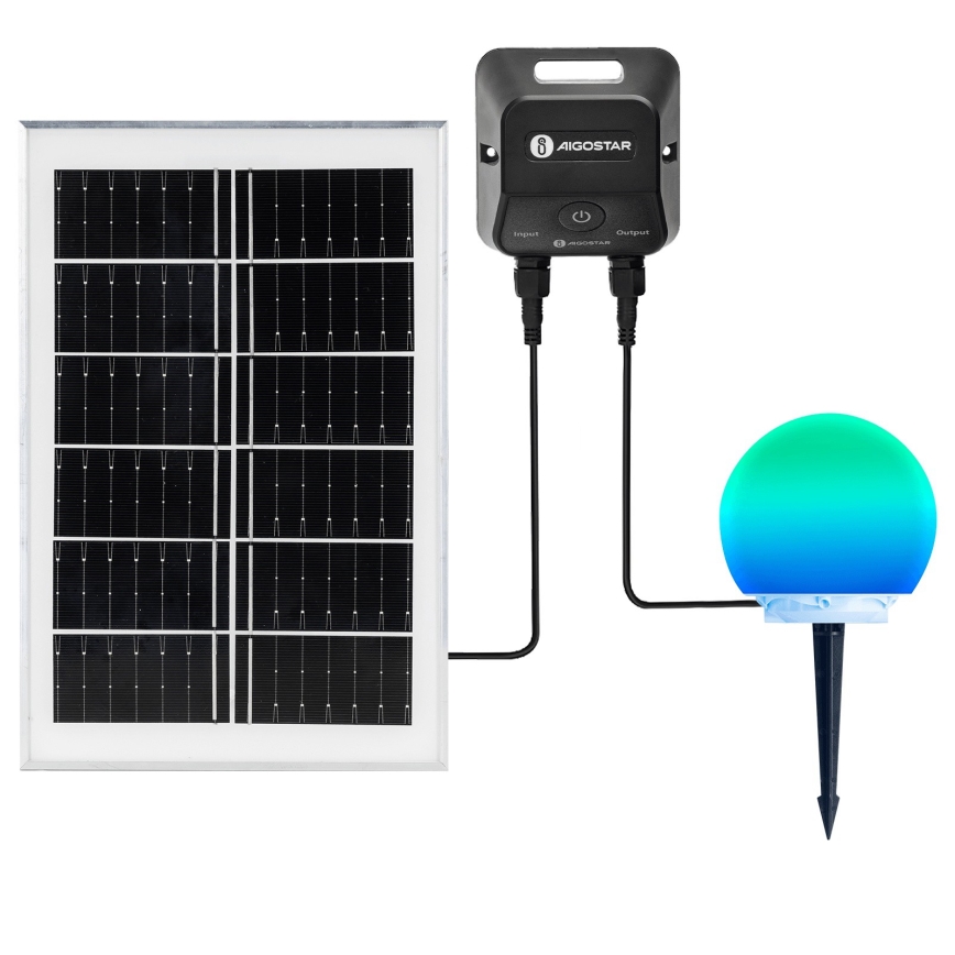 Aigostar - Lampe d'extérieur dimmable LED RGB MESH, 20 W, 3,7 V, batterie 4000 mAh, 2700–6500 K, IP65, Ø 20 cm