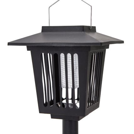 Aigostar - Lampe solaire avec piège à insectes LED/0,03W/1,2V 55,2cm noir 6500K 300 mAh IP44