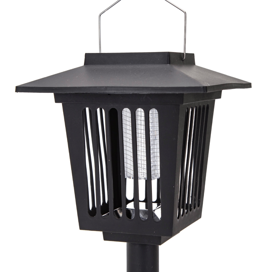 Aigostar - Lampe solaire avec piège à insectes LED/0,03W/1,2V 55,2cm noir 6500K 300 mAh IP44