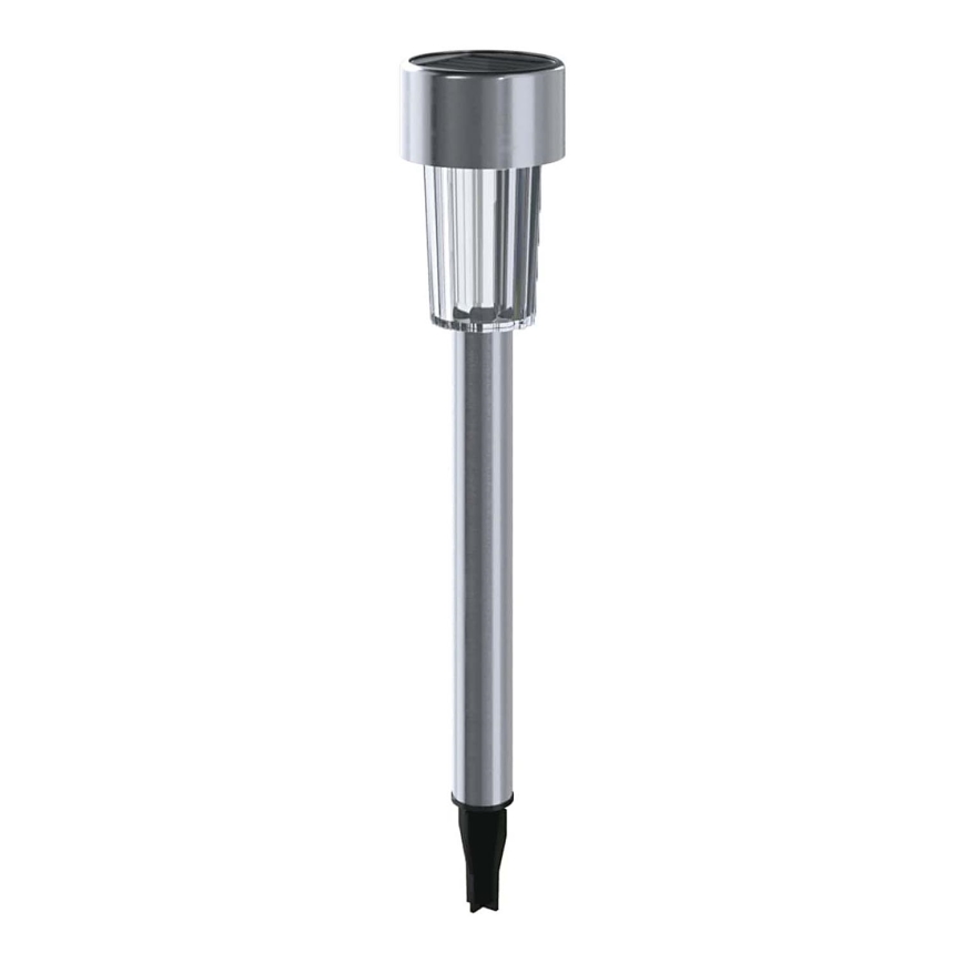 Aigostar - Lampe solaire LED/0,006W/1,2V 29,5 cm 40 mAh chrome mat 6500K IP44