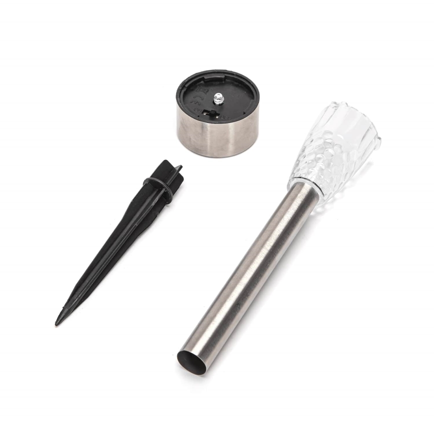 Aigostar - Lampe solaire LED/0,006W/1,2V 40 mAh 29,7 cm chrome mat 6500K IP44