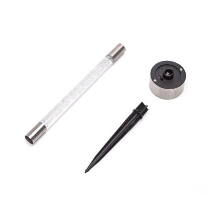 Aigostar - Lampe solaire LED/0,006W/1,2V 36,7cm chrome mat 2700K 40 mAh IP44