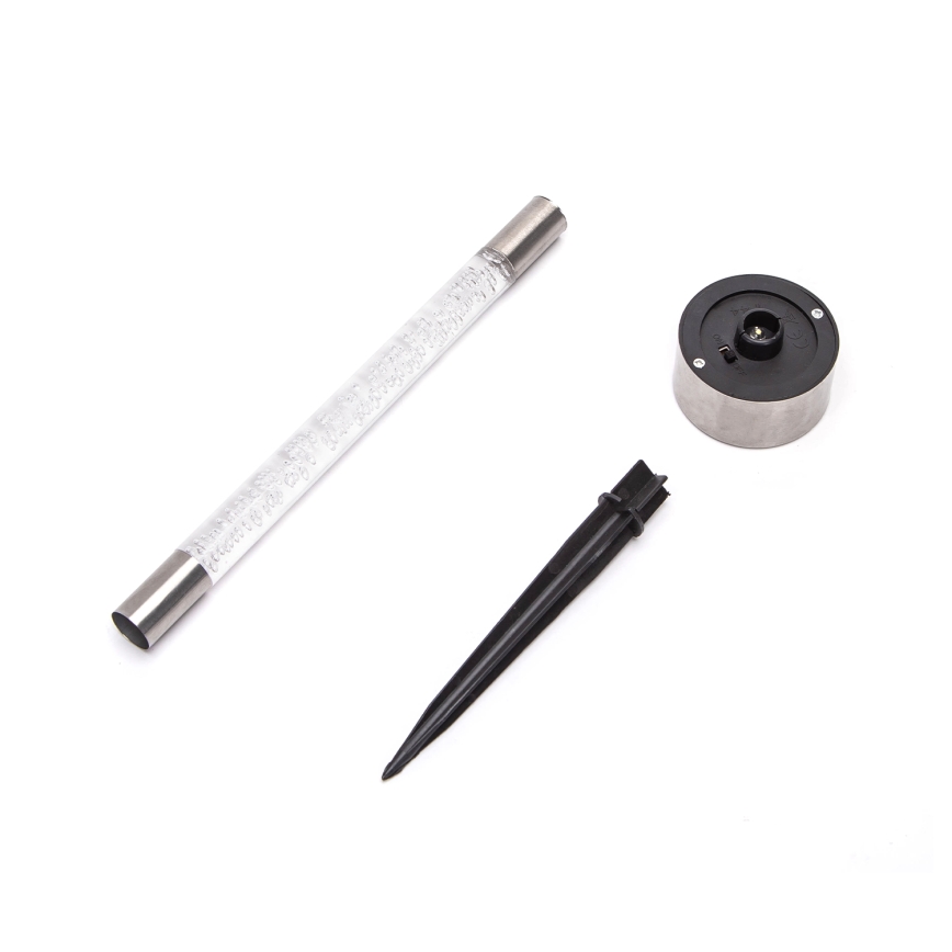 Aigostar - Lampe solaire LED/0,006W/1,2V 36,7cm chrome mat 2700K 40 mAh IP44