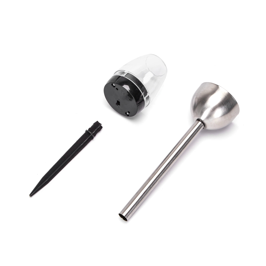 Aigostar - Lampe solaire LED/0,006W/1,2V 38,2cm chrome mat 2700K IP44 40 mAh