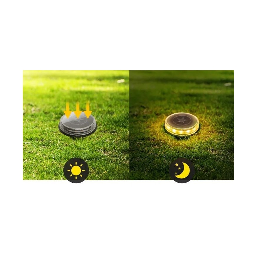 Aigostar - Lampe solaire LED/0,6W/5,5V 24,5 cm 500 mAh 3200K IP66 noir
