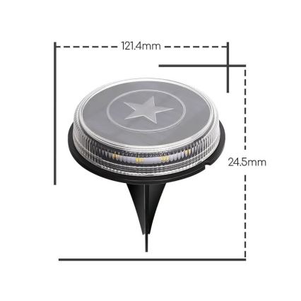 Aigostar - Lampe solaire LED/0,6W/5,5V 24,5 cm 500 mAh 3200K IP66 noir