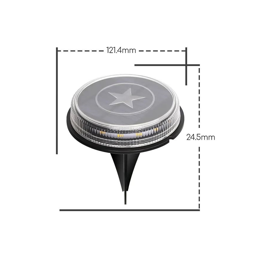 Aigostar - Lampe solaire LED/0,6W/5,5V 24,5 cm 500 mAh 3200K IP66 noir