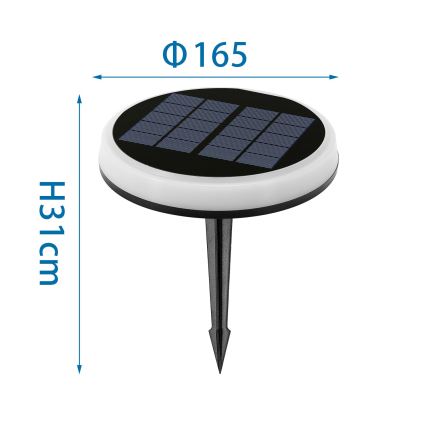 Aigostar - Lampe solaire RGBIC LED/0,6W/3,7V IP65