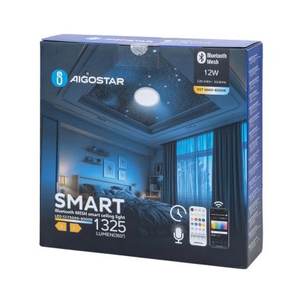 Aigostar - LED Dimbare badkamer plafondverlichting MESH Smart LED/12W/230V 3000-6500K IP44 + afstandsbediening