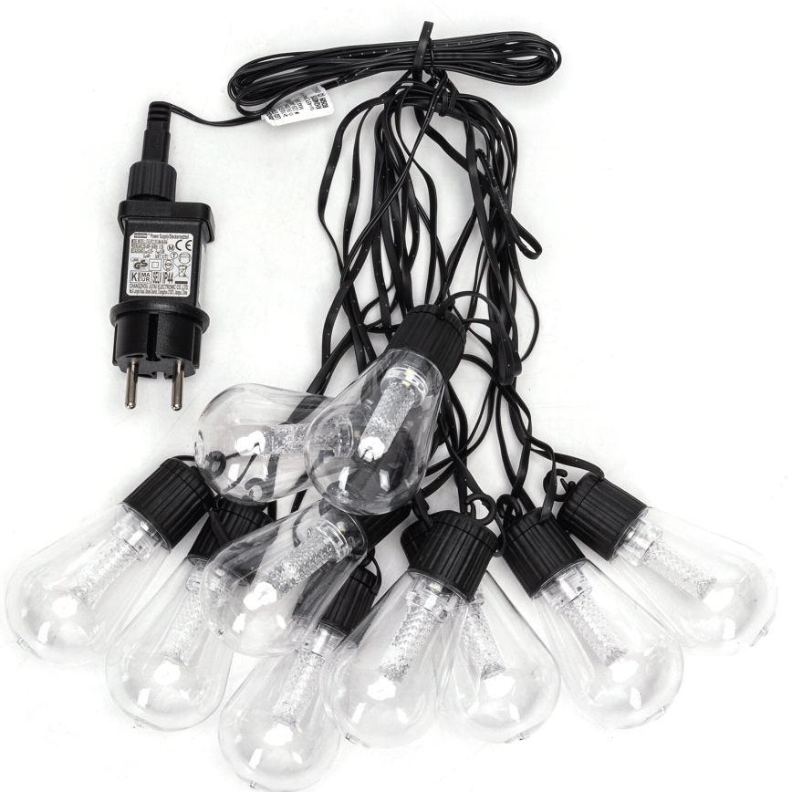 Aigostar - LED buiten decoratief lichtsnoer 10xLED/8m IP44 koud wit