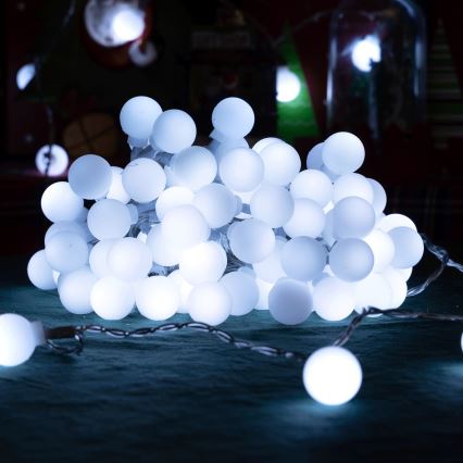 Aigostar - LED buiten decoratief lichtsnoer, 100 LED, 8 functies, 10 m, IP44, koel wit