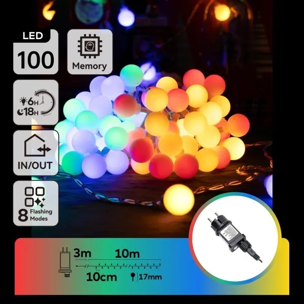 Aigostar - LED buiten decoratieve slinger 100xLED/8 functies 10m IP44 meerkleurig