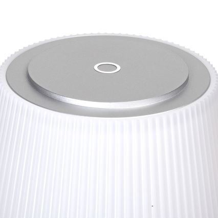 Aigostar - LED Buiten dimbare oplaadbare tafellamp LED/4W/5V 3600mAh wit/mat chroom IP54