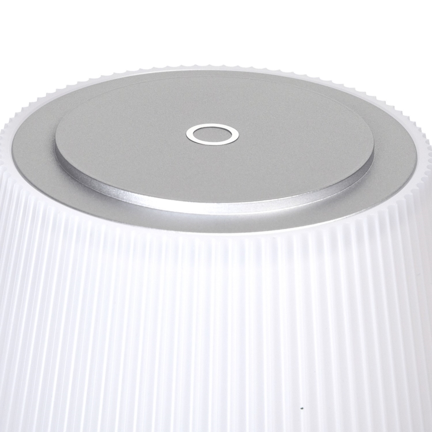 Aigostar - LED Buiten dimbare oplaadbare tafellamp LED/4W/5V 3600mAh wit/mat chroom IP54