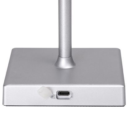 Aigostar - LED Buiten dimbare oplaadbare tafellamp LED/4W/5V 3600mAh wit/mat chroom IP54