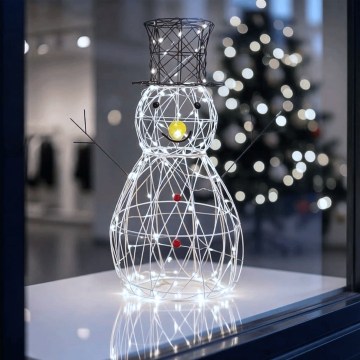 Aigostar - LED buiten kerstdecoratie 200xLED/8 functies 0,9m IP44 koel wit sneeuwman