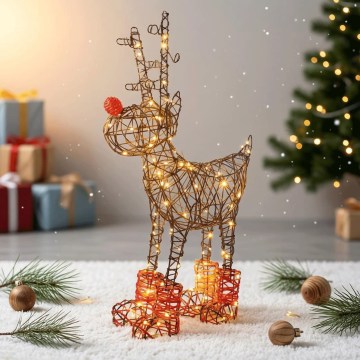 Aigostar - LED buiten kerstdecoratie 200xLED/8 functies 0,9m IP44 warm wit rendier