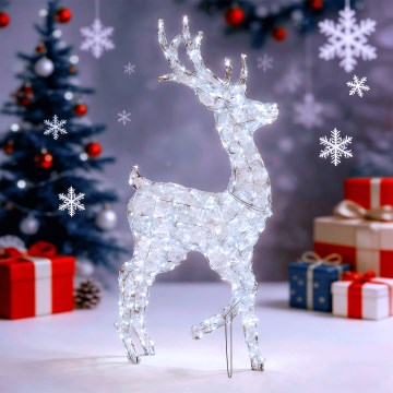 Aigostar - LED buiten kerstdecoratie 240xLED/8 functies 1,25m IP44 koel wit rendier