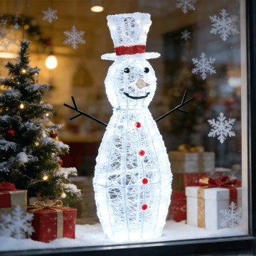 Aigostar - LED buiten kerstdecoratie 260xLED/8 functies 1,2m IP44 koel wit sneeuwman