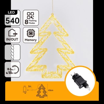 Aigostar - LED buiten kerstdecoratie 540xLED/6W/230V IP44 warm wit 45cm kerstboompje