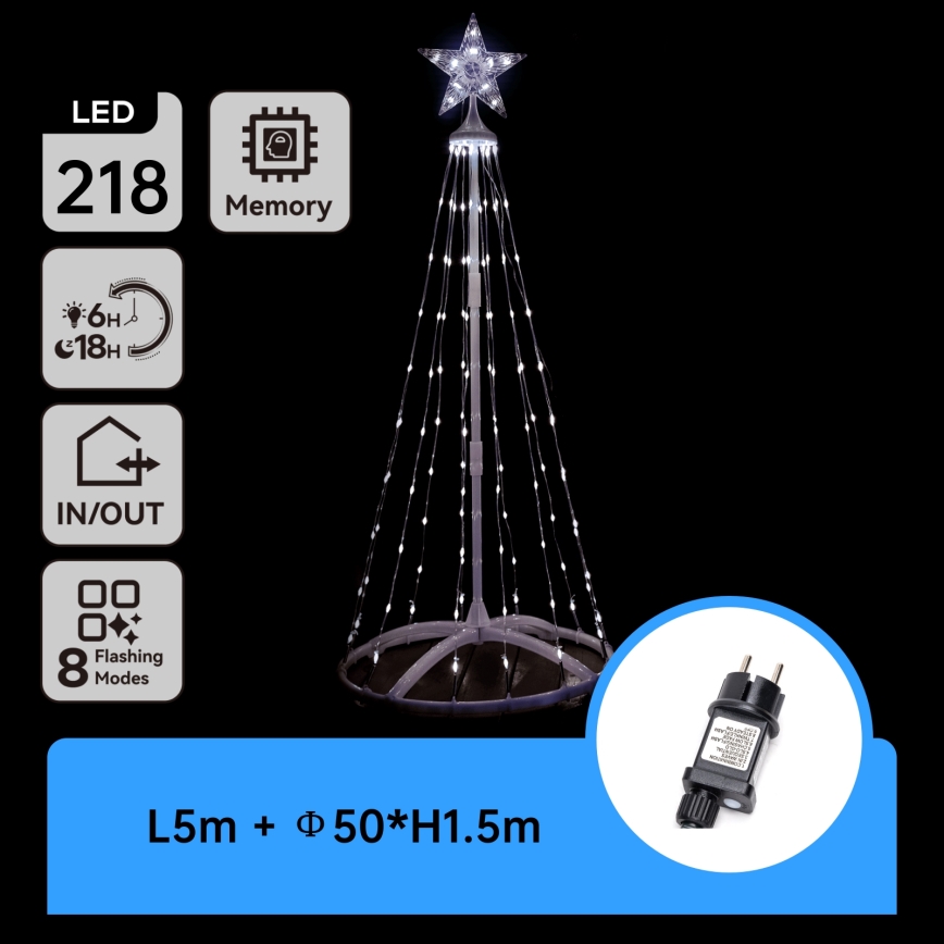 Aigostar - LED buiten kerstdecoratie LED/3,6W/230V 150 cm IP44 koud wit