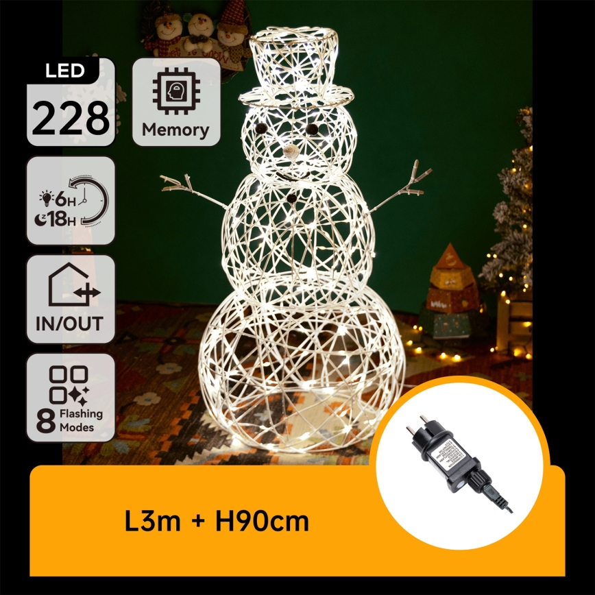 Aigostar - LED buiten kerstdecoratie LED/3,6W/31/230V 2700K 90 cm IP44 sneeuwman