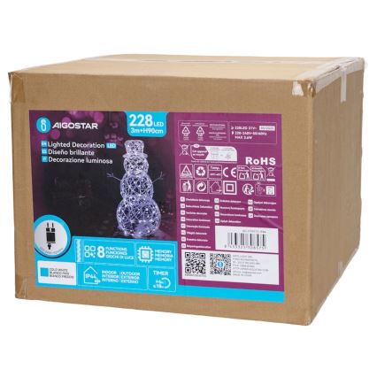 Aigostar-LED Buiten kerstdecoratie LED/3,6W/31/230V 6500K 90cm IP44 sneeuwman