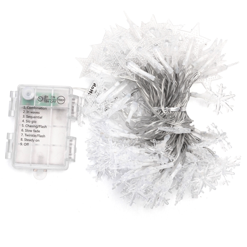 Aigostar - LED buiten kerstverlichting 100xLED/8 functies 3xAA 10 m IP44 koud wit