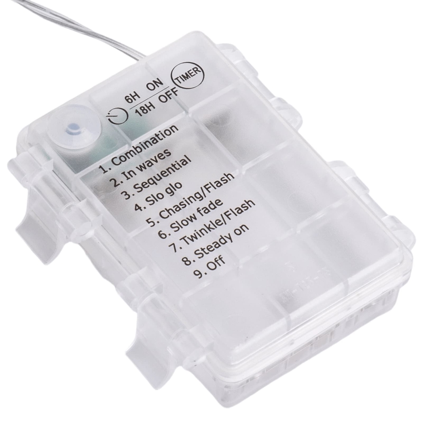 Aigostar-LED Buiten kerstlichtsnoer 100xLED/8 functies 3xAA 8x0,4m IP44 meerkleurig