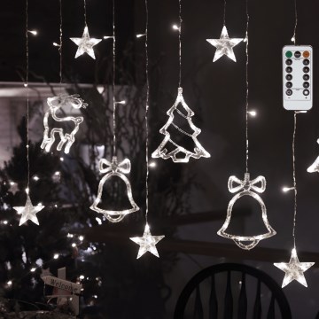 Aigostar - LED buiten kerstlichtsnoer, 120 LED, 8 functies, 3 x 0,6 m, IP44, koud wit, met afstandsbediening