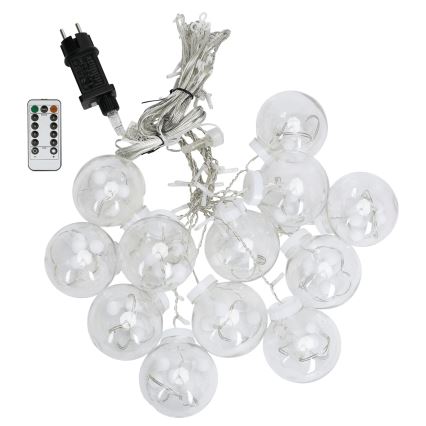 Aigostar - LED-kerstsnoer voor buiten 120xLED/8 functies 3x0,6m IP44 koud wit + afstandsbediening