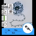 Aigostar - LED buiten kerstlichtsnoer 1500xLED / 8 functies, 78 m, IP44, koud wit