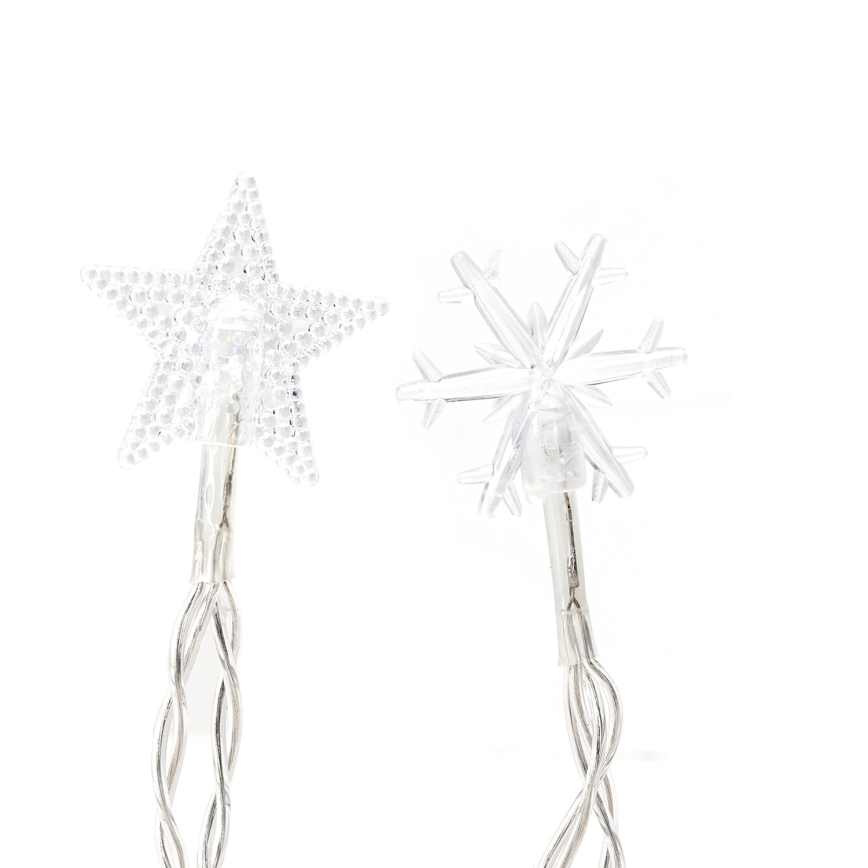 Aigostar - LED-lichtsnoer voor buiten 25x LED/8 functies 3xAA 2,5 m IP44 koel wit