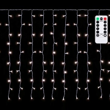 Aigostar - LED buiten kerstlichtsnoer 300 LED, 8 functies, 3x1 m, IP44, koud wit, met afstandsbediening