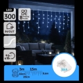 Aigostar - LED buiten kerstlichtsnoer 300xLED/8 functies 3xAA 18x0,6 m IP44 koud wit