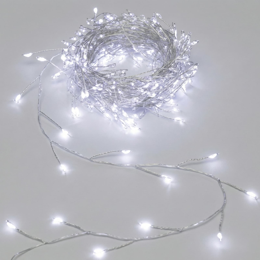 Aigostar - LED buiten kerstverlichting 300xLED/8 functies 3xAA 9,3m IP44 koud wit