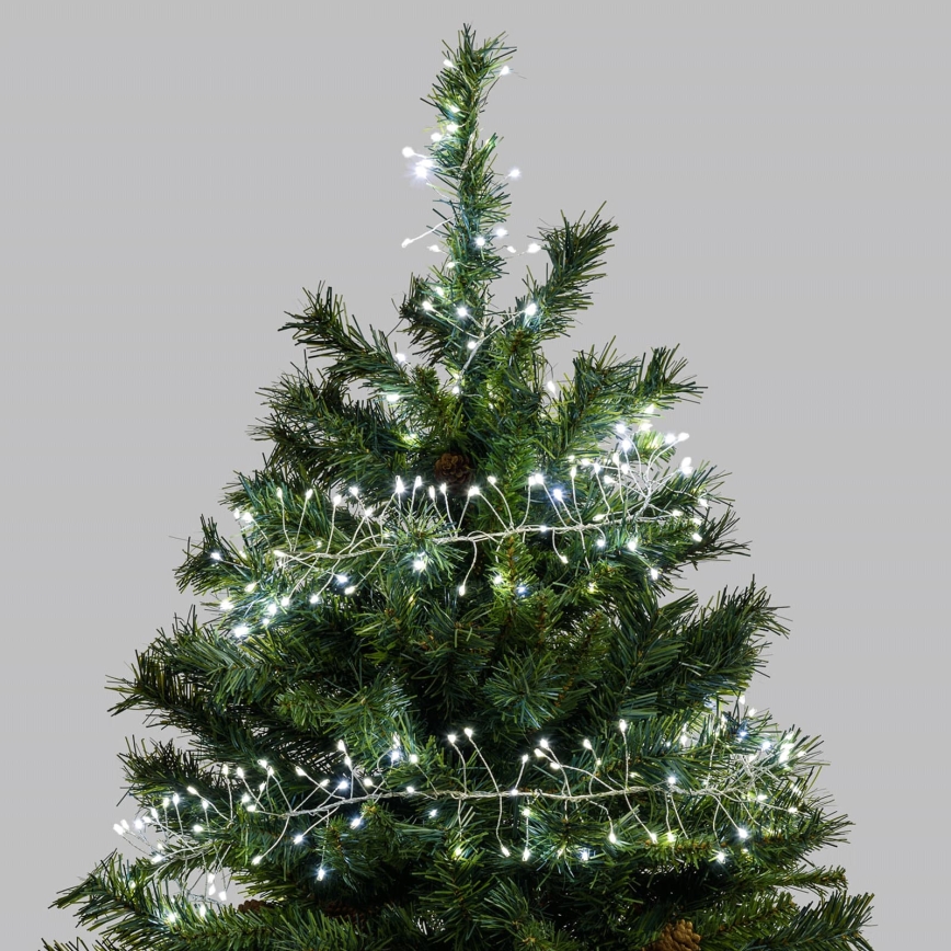 Aigostar - LED buiten kerstverlichting 300xLED/8 functies 3xAA 9,3m IP44 koud wit