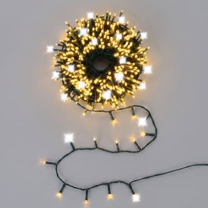 Aigostar - LED buiten kerstlichtsnoer 320xLED+80xLED 23m IP44 warmwit+koelwit