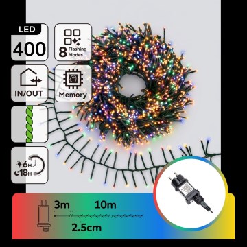 Aigostar - LED buiten kerstlichtsnoer 400xLED/8 functies 13m IP44 meerkleurig