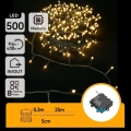 Aigostar - LED buiten kerstlichtsnoer 500xLED/8 functies 4xAA 25,3 m IP44 warm wit