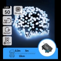 Aigostar -LED Buiten kerstlichtsnoer 50xLED/8 functies 3xAA 5,3m IP44 koel wit
