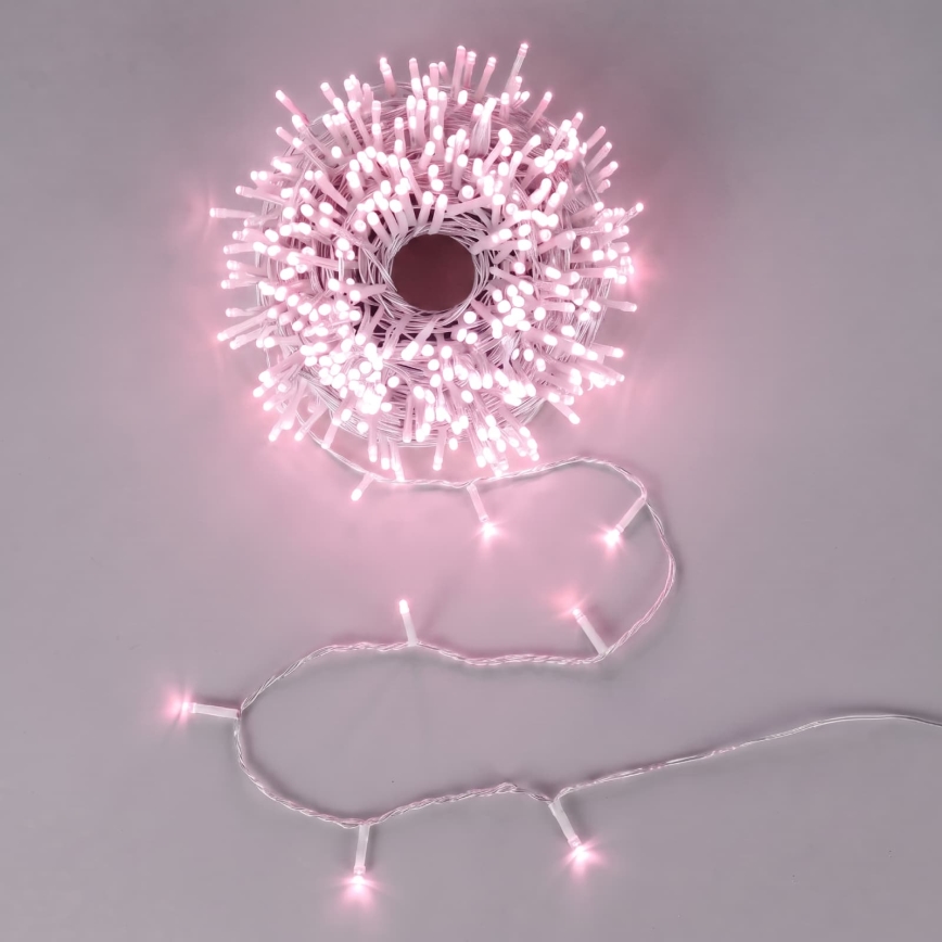 Aigostar - LED buiten kerstlichtsnoer 50xLED/8 functies 3xAA 5,3m IP44 roze