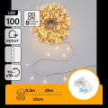 Aigostar - LED Buiten kerstsnoer 100xLED/8 functies 3xAA 10,3m IP44 warm wit