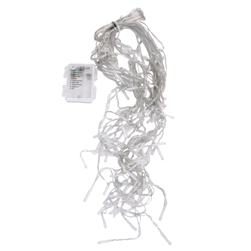 Aigostar - LED buiten kerstsnoer 100xLED/8 functies 3xAA 8x06m IP44 meerkleurig