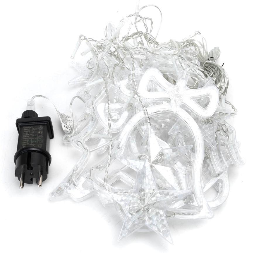 Aigostar - LED buiten kerstlichtsnoer, 120 LED, 8 functies, 3 x 0,6 m, IP44, koud wit, met afstandsbediening