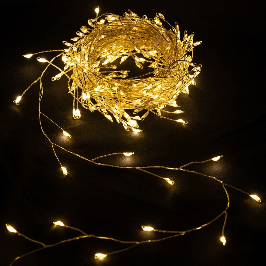 Aigostar - LED buiten kerstsnoer 300xLED/8 functies 3xAA 9,3m IP44 warm wit