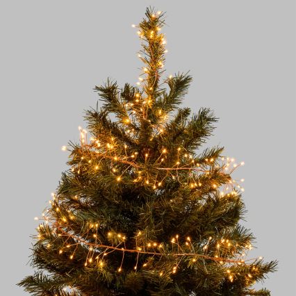 Aigostar - LED buiten kerstsnoer 300xLED/8 functies 3xAA 9,3m IP44 warm wit