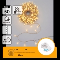 Aigostar - LED buiten kerstsnoer 50xLED/8 functies 3xAA 5,3m IP44 warm wit