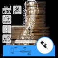 Aigostar - LED buiten kerstsnoer 600xLED/8 functies 5m IP44 koel wit