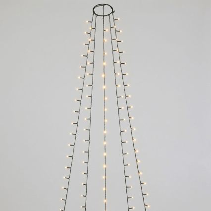 Aigostar - LED buiten kerstsnoer 72xLED/8 functies 3xAA 1,2m IP44 warm wit